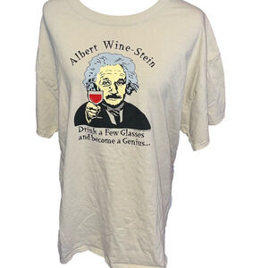 Albert Wine-Stein Drink a Few Glasses Become a Genius T-Shirt XL